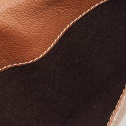 Carolina Herrera Brown Leather Logo Print Continental Wallet