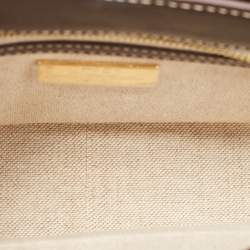 Carolina Herrera Dark Brown/Cream Monogram Canvas and Leather Initials Insignia Shoulder Bag