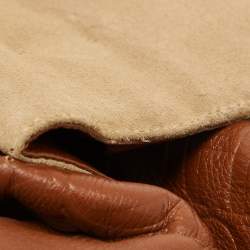 Carolina Herrera Brown Leather Minuetto Top Handle Bag