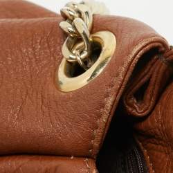 Carolina Herrera Brown Leather Minuetto Top Handle Bag