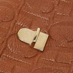 Carolina Herrera Brown Leather Minuetto Top Handle Bag