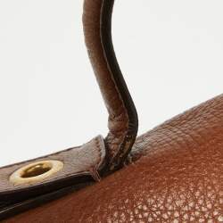 Carolina Herrera Brown Leather Minuetto Top Handle Bag
