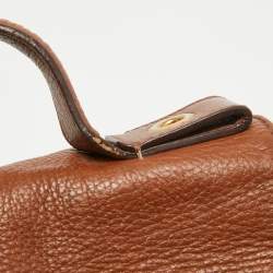 Carolina Herrera Brown Leather Minuetto Top Handle Bag