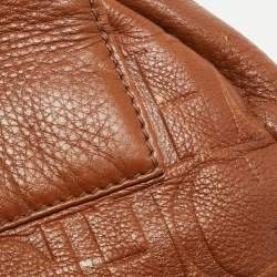 Carolina Herrera Brown Leather Minuetto Top Handle Bag