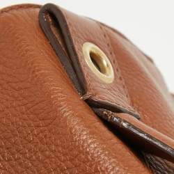 Carolina Herrera Brown Leather Minuetto Top Handle Bag