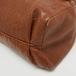 Carolina Herrera Brown Leather Minuetto Top Handle Bag