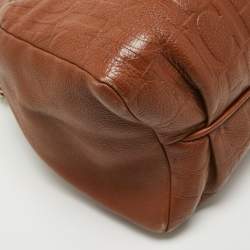 Carolina Herrera Brown Leather Minuetto Top Handle Bag
