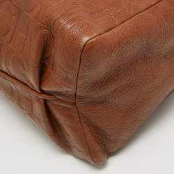 Carolina Herrera Brown Leather Minuetto Top Handle Bag