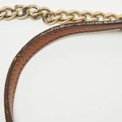 Carolina Herrera Brown Leather Minuetto Top Handle Bag