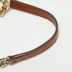 Carolina Herrera Brown Leather Minuetto Top Handle Bag