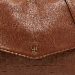 Carolina Herrera Brown Leather Minuetto Top Handle Bag