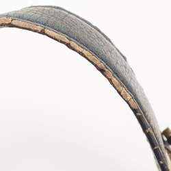 Pre Owned Carolina Herrera Black Monogram Embossed Leather Chain Bag