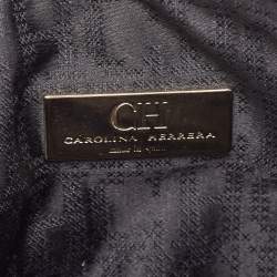 Pre Owned Carolina Herrera Black Quilted Leather Chain Tassel Baguette Bag