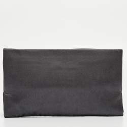 Carolina Herrera Grey Satin Frame Clutch