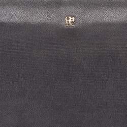 Carolina Herrera Grey Satin Frame Clutch