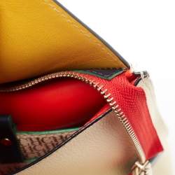 Carolina Herrera Multicolor Monogram Coated Canvas and Leather Patchwork Flap Tote