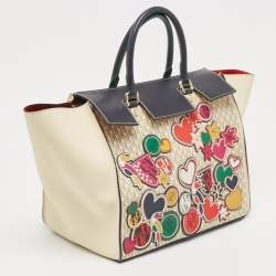 Carolina Herrera Multicolor Monogram Coated Canvas and Leather Patchwork Flap Tote