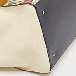 Carolina Herrera Multicolor Monogram Coated Canvas and Leather Patchwork Flap Tote