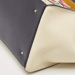 Carolina Herrera Multicolor Monogram Coated Canvas and Leather Patchwork Flap Tote
