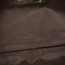 Carolina Herrera Bronze Monogram Leather Wristlet Clutch