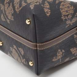 Carolina Herrera Black/Brown Monogram Coated Canvas and Leather Matryoshka Tote
