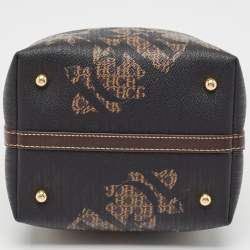 Carolina Herrera Black/Brown Monogram Coated Canvas and Leather Matryoshka Tote