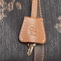Carolina Herrera Black/Brown Monogram Coated Canvas and Leather Matryoshka Tote