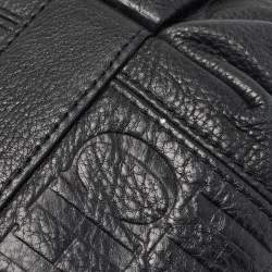 Carolina Herrera Black Monogram Embossed Leather Chain Hobo