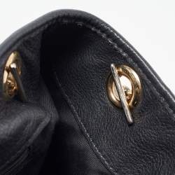 Carolina Herrera Black Monogram Embossed Leather Chain Hobo