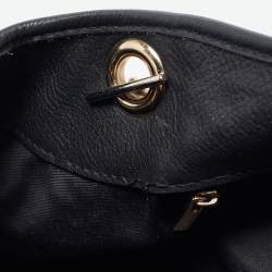 Carolina Herrera Black Monogram Embossed Leather Chain Hobo
