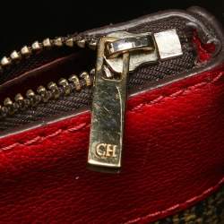Carolina Herrera Dark Brown Monogram Coated Canvas and Leather Small Matryoshka Locked Tote