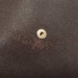 Pre Owned Carolina Herrera Red/Brown Signature Coated Canvas and Leather Envelope Flap Bag