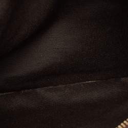 Pre Owned Carolina Herrera Red/Brown Signature Coated Canvas and Leather Envelope Flap Bag