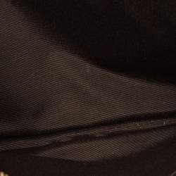 Pre Owned Carolina Herrera Red/Brown Signature Coated Canvas and Leather Envelope Flap Bag