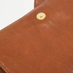 Carolina Herrera Brown Monogram Leather Audrey Shoulder Bag