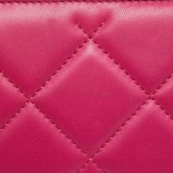 Carolina Herrera Pink Quilted Leather Frame Chain Clutch