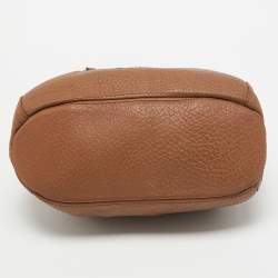 Pre Owned Carolina Herrera Brown Leather Tassel Chain Hobo