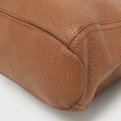 Pre Owned Carolina Herrera Brown Leather Tassel Chain Hobo