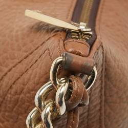 Pre Owned Carolina Herrera Brown Leather Tassel Chain Hobo