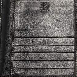 Carolina Herrera Dark Brown Logo Embossed Leather Trifold Wallet