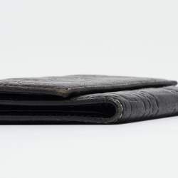 Carolina Herrera Dark Brown Logo Embossed Leather Trifold Wallet