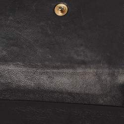 Carolina Herrera Dark Brown Logo Embossed Leather Trifold Wallet