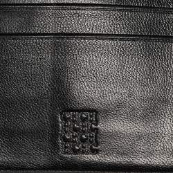 Carolina Herrera Dark Brown Logo Embossed Leather Trifold Wallet