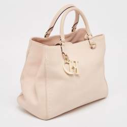Carolina Herrera Light Pink Leather CH Charm Tote