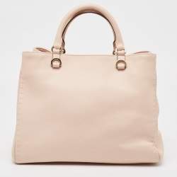 Carolina Herrera Light Pink Leather CH Charm Tote