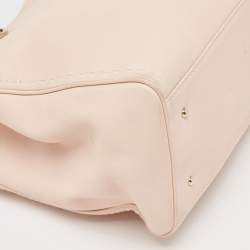 Carolina Herrera Light Pink Leather CH Charm Tote