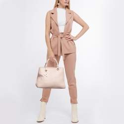 Carolina Herrera Light Pink Leather CH Charm Tote