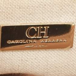 Carolina Herrera Light Pink Leather CH Charm Tote