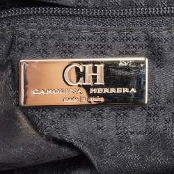 Pre Owned Carolina Herrera Black Nubuck and Leather Chain Flap Shoulder Bag