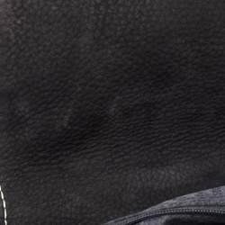 Pre Owned Carolina Herrera Black Nubuck and Leather Chain Flap Shoulder Bag